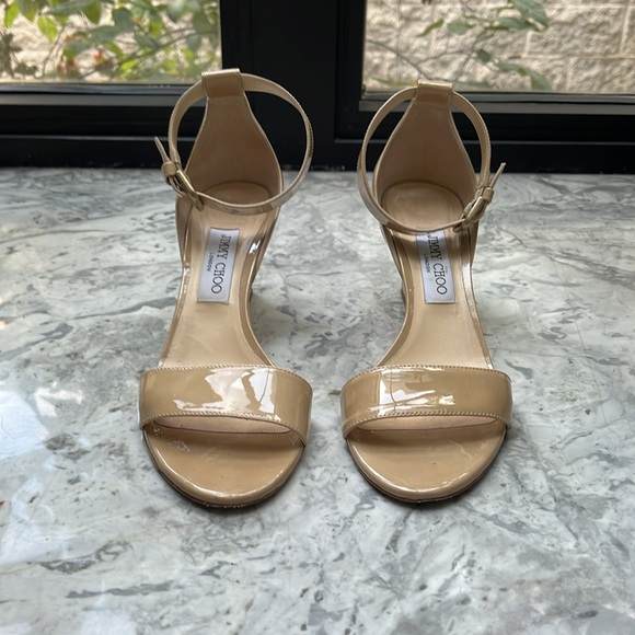 Jimmy Choo Patent Leather Ankle Strap Heels, 38.5 - Picture 2 of 4